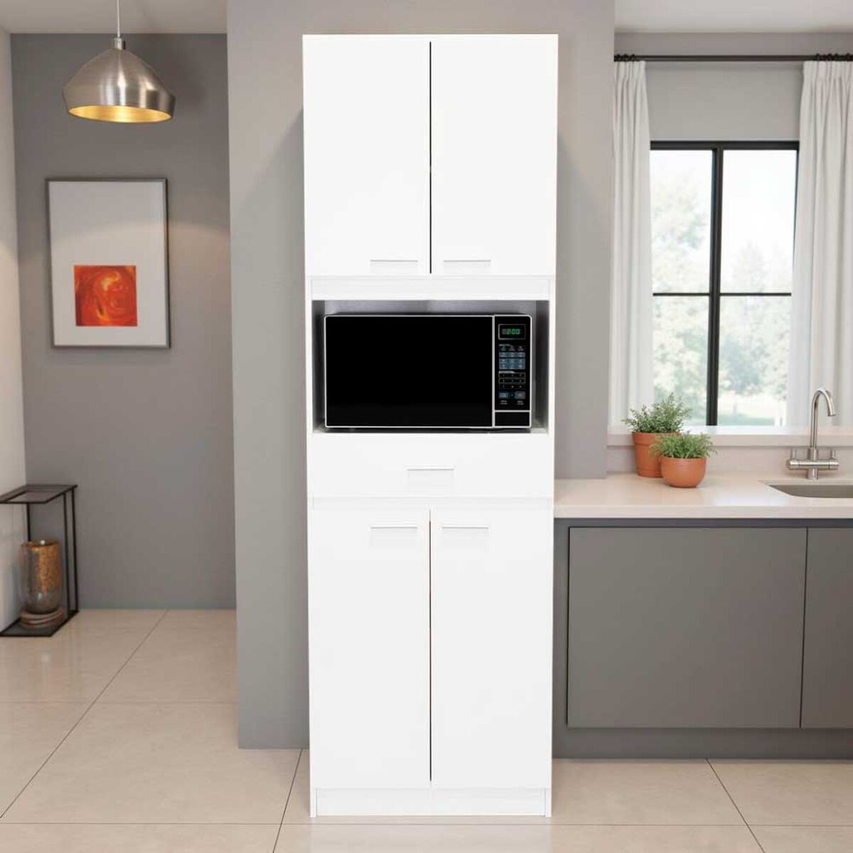 Mueble de Cocina TuHome Bau 4 Puertas 1 Caj&oacute;n Blanco