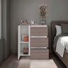 C&oacute;moda Tuhome Niza 3 Cajones Avellana Blanco