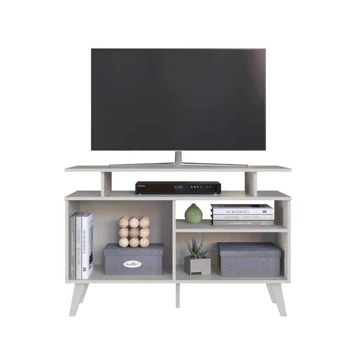 Rack TV Amuv Tokio Hasta 40" Blanco Café