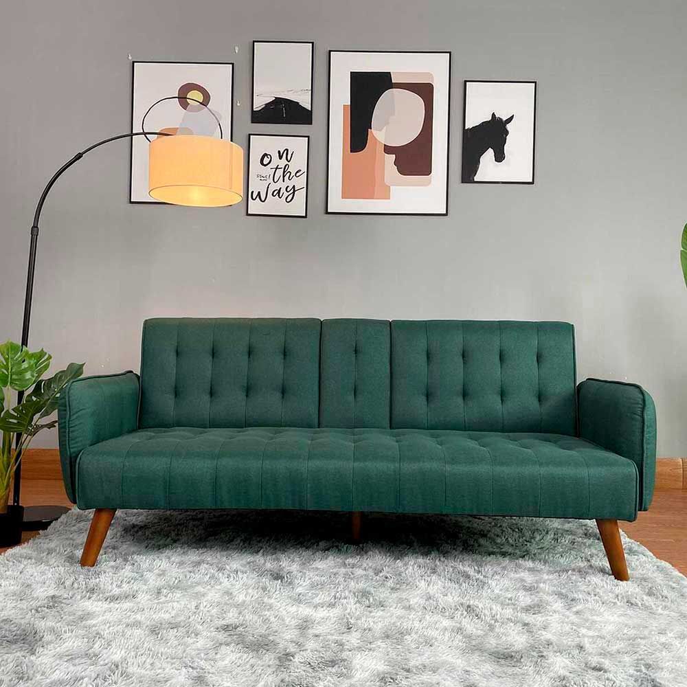 Sofá Cama Casanova Renata 3 cuerpos Verde Piedra