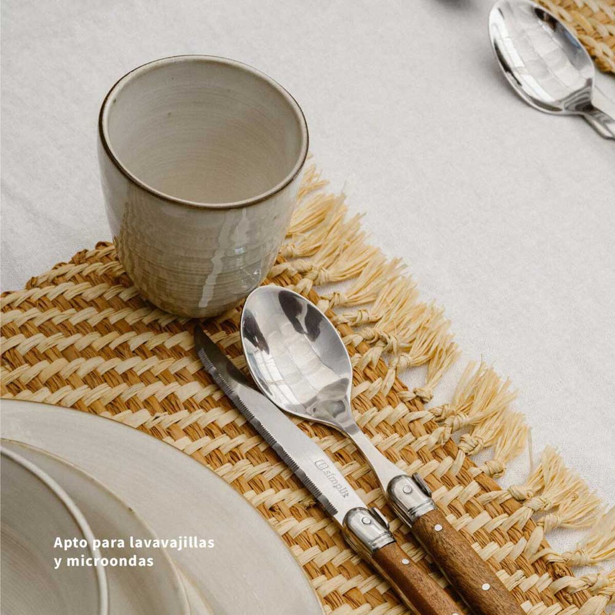 Set 4 Vasos Simplit Siena Cer&aacute;mica Gres 270 ml Beige