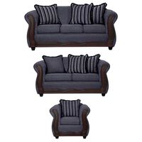 Juego de Living Black Factory Sofia 6 Cuerpos Marengo