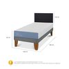 Cama Europea CIC 1,5 Plazas Excellence + Respaldo Villarrica Negro
