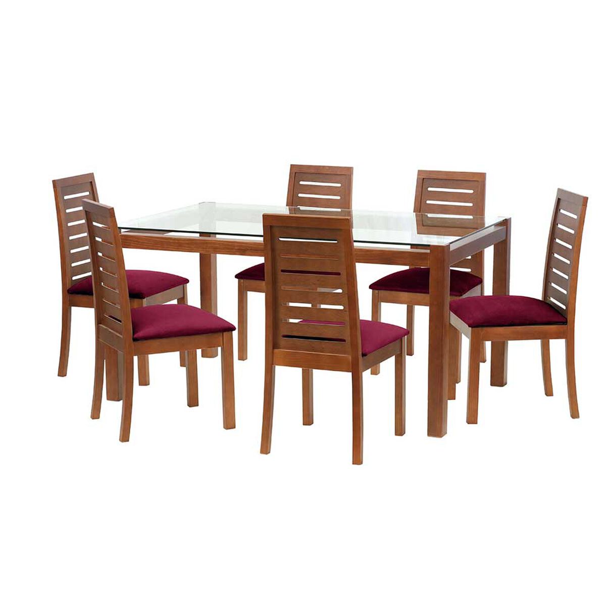 Juego de Comedor Latam Home Barcelona 6 Sillas Burdeo