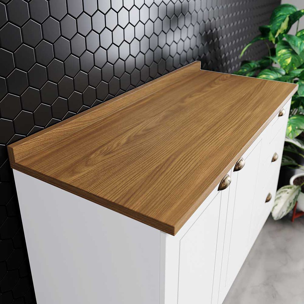 Mueble de Cocina Home Mobili Americana 3 Cajones 2 Puertas Blanco