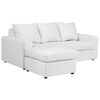 Juego de Living Bodevir Bi-L PU Sof&aacute; 2 Cuerpos + Chaise Longue + Dos Pouf 1 Cuerpo Blanco&nbsp;