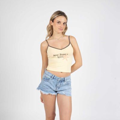 Polera Crop Pabilo Sin Mangas Mujer Icono