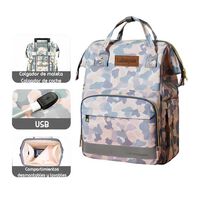 Mochila Maternal Impermeable con Usb Lubabycas Gris