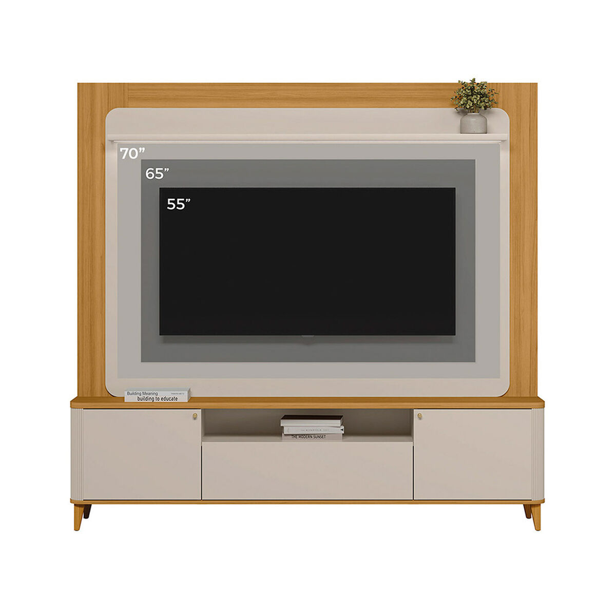 Home TV Di Poretti Design Munique Hasta 70" Caf&eacute; Claro