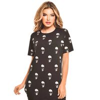 Polera Oversize Mujer Rock Caviar Negro