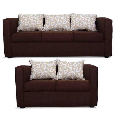 Imagen 1 del producto Juego de Living Elegant Detail Indiana Sofá 3 Cuerpos + Sofá 2 Cuerpos Café