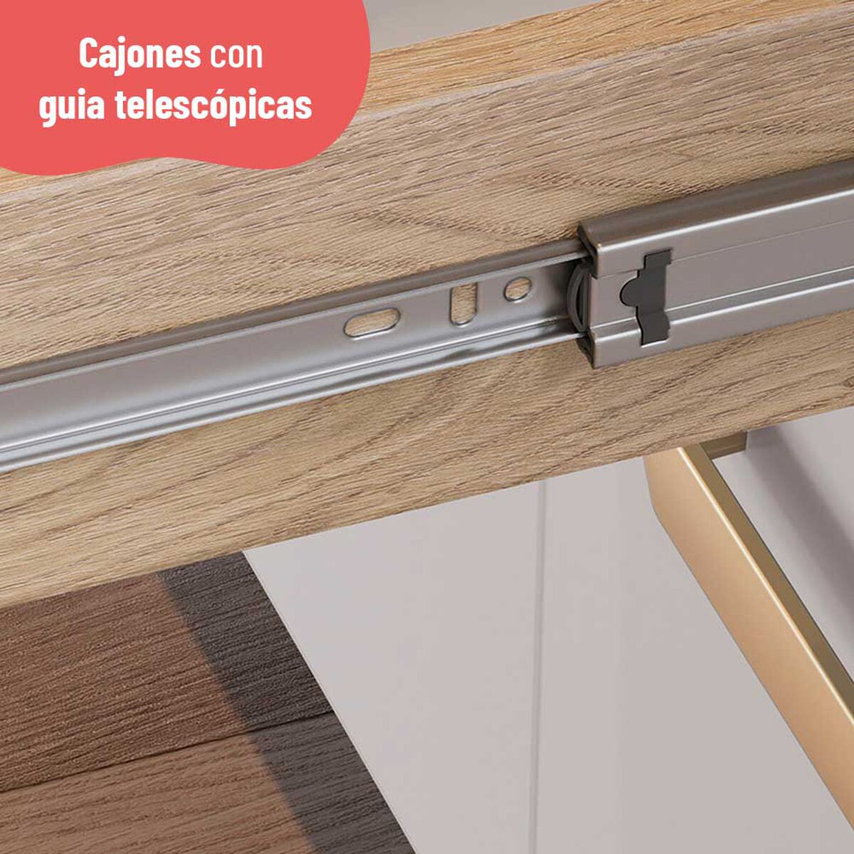 Mueble de Cocina Roca Avela Miel Blanco 1 Cajón 4 Puertas