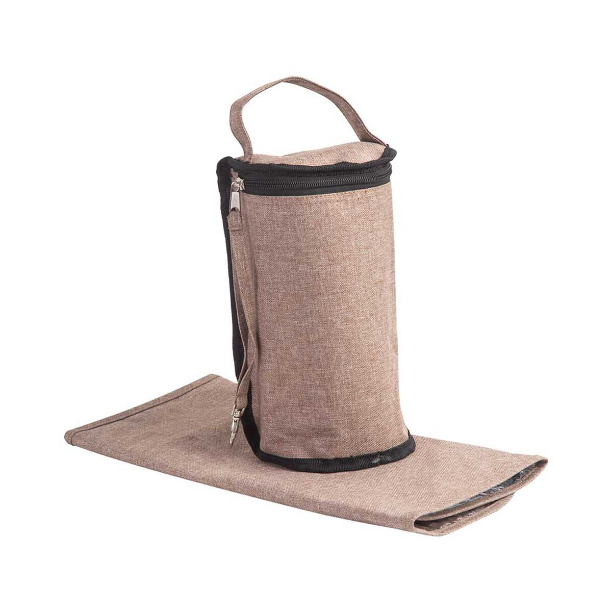 Bolso Maternal Con Porta Mamadera & Mudador Gris Bebesit