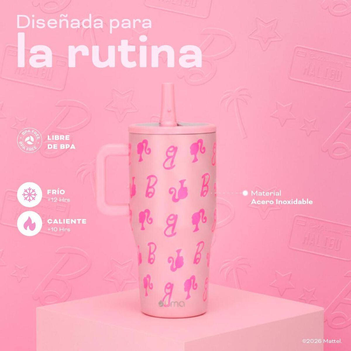 Vaso T&eacute;rmico UMA Barbie Vibes 590ml Acero Inox Rosa