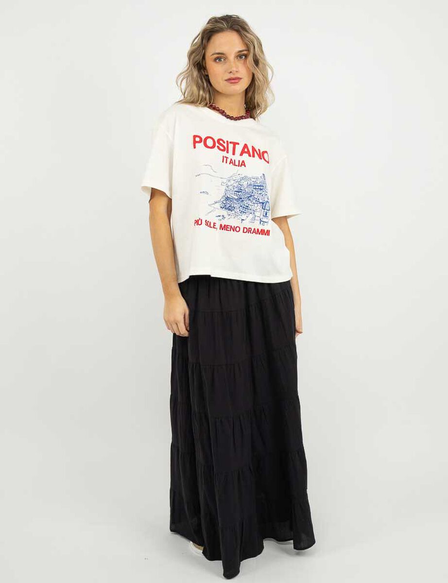 Polera Con Estampado Manga Corta Mujer Icono