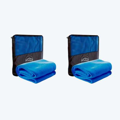 PRO OUTDOOR Toalla Extra Grande Microfibra Terry Azul 2 Unidades Pro Outdoor