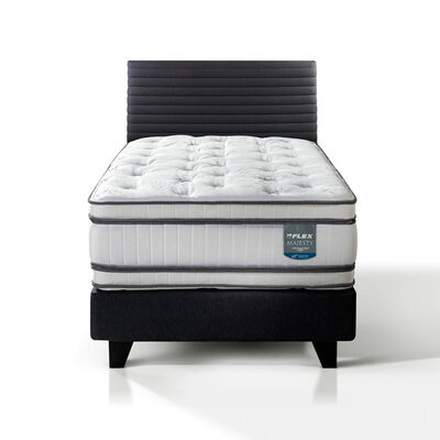 Cama Europea Flex 1,5 Plazas Majesty + Respaldo Modern Grafito