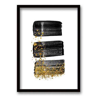 Imagen 1 del producto Cuadro Decorativo Retela Brush Gold Gray 40 x 30 cm