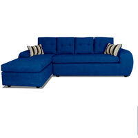 Seccional Izquierdo Elegant Houston Cheise Tela 5 Cuerpos Azul