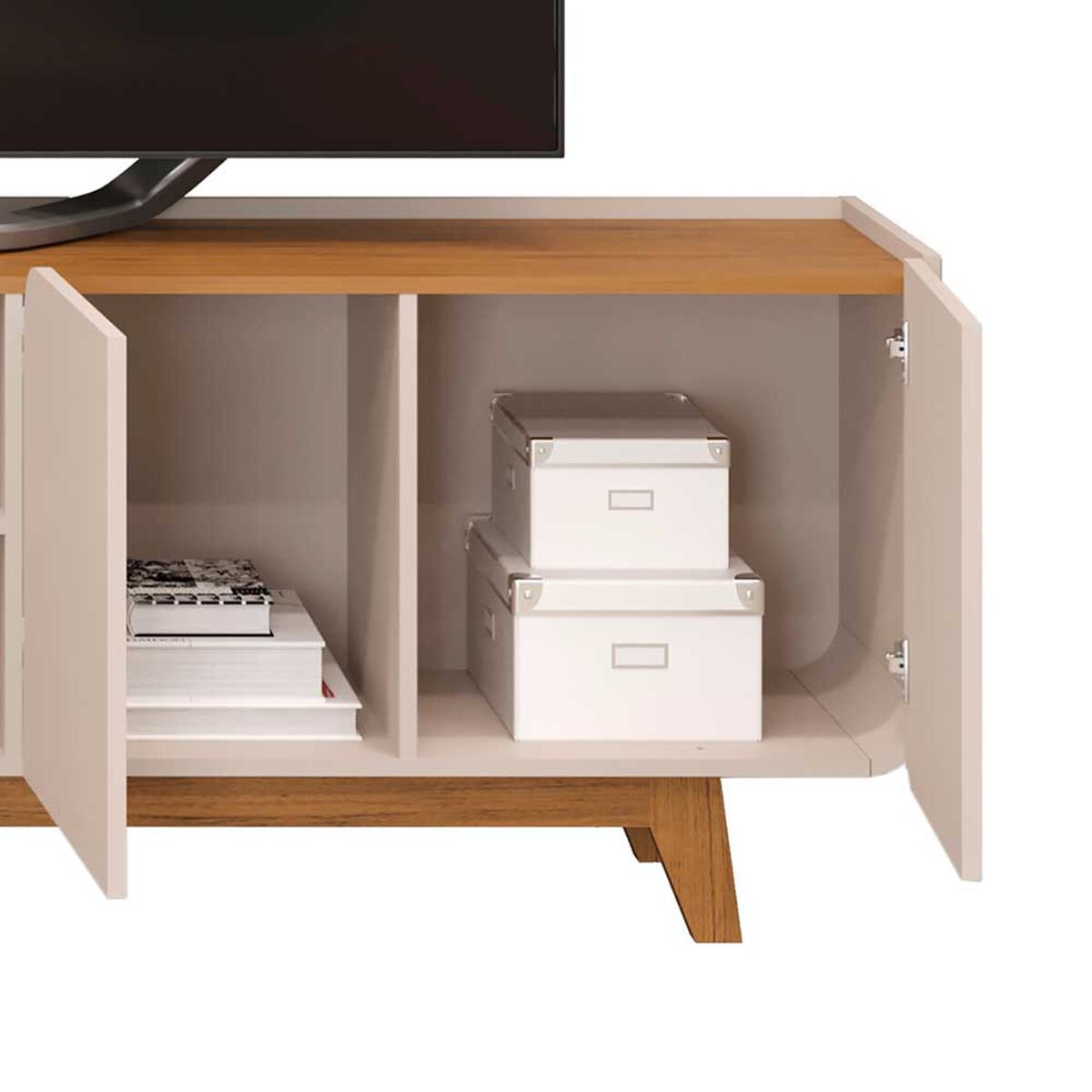 Rack TV Vekkahome Nadine Hasta 75" Beige Café