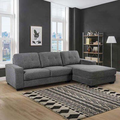 Imagen 1 del producto Sófa Seccional Derecho Casanova Bali 3 Cuerpos Gris Oscuro