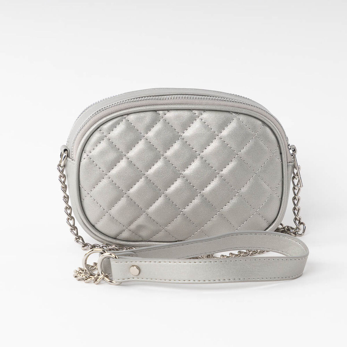 Cartera Cross Bag Plateada Mujer Soviet