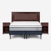 Cama Europea Rosen Base Dividida 2 Plazas Indie + Respaldo + 2 Veladores Rachel