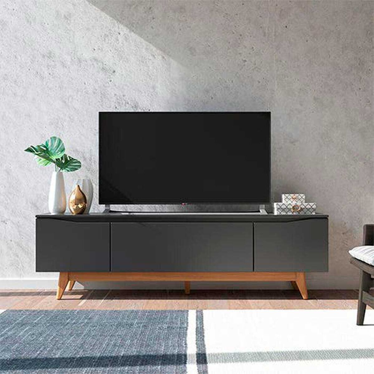 Rack TV Decocasa Flyn Hasta 75" Negro