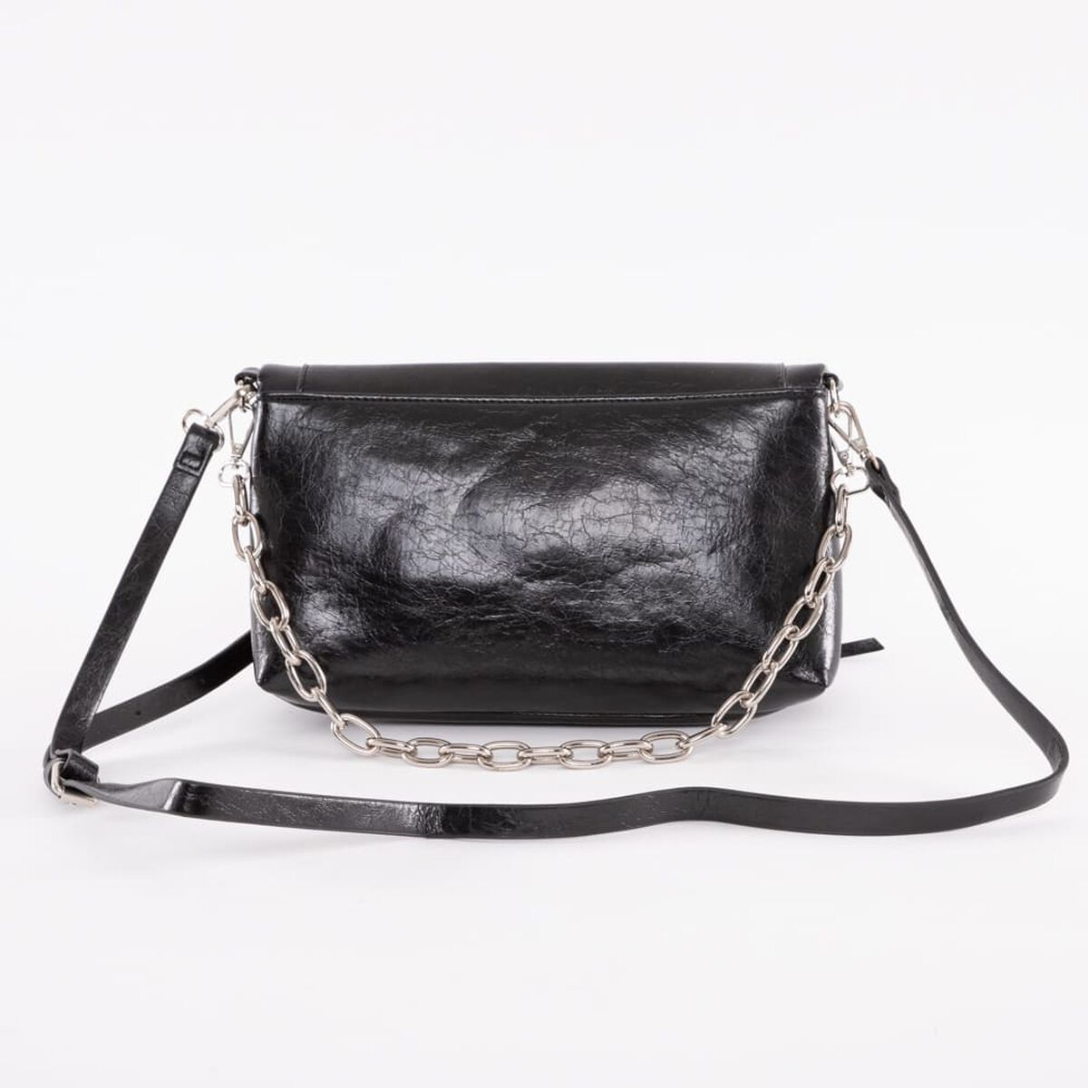 Cartera Cross Bag Negra Eco Cuero Mujer Fiorucci