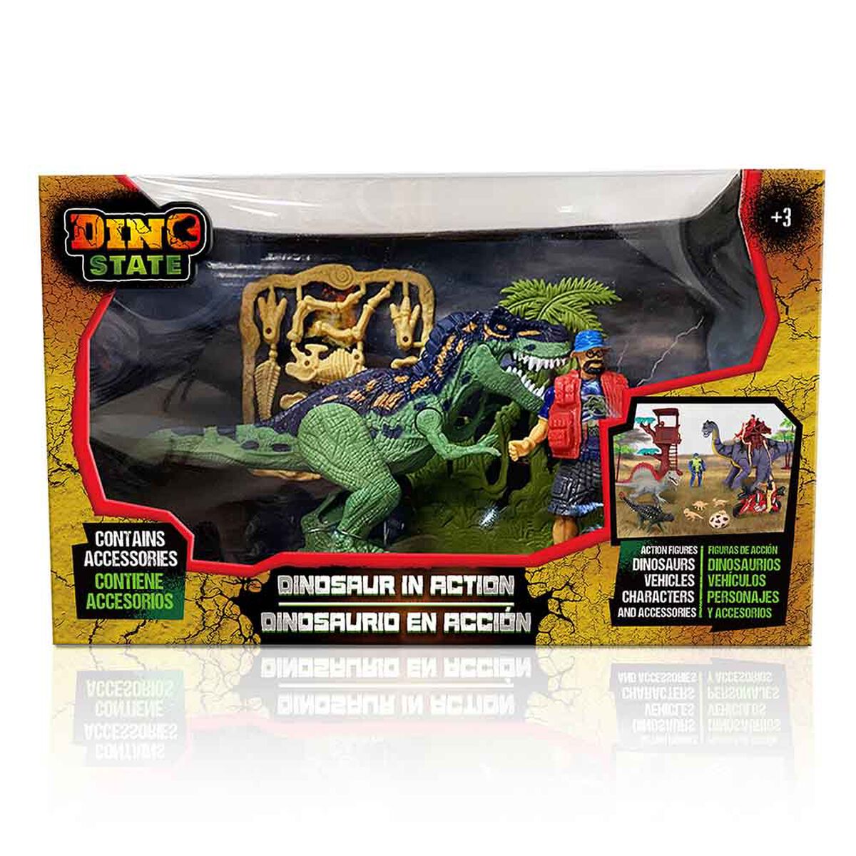 Set Figura Dino State Rugidos Salvajes Dise&ntilde;os Surtidos Dino State