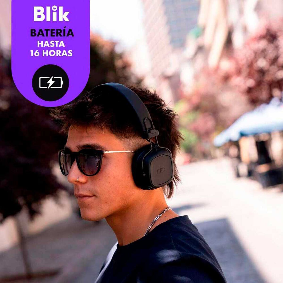 Aud&iacute;fonos Bluetooth Over Ear Blik Feel 250 Negro