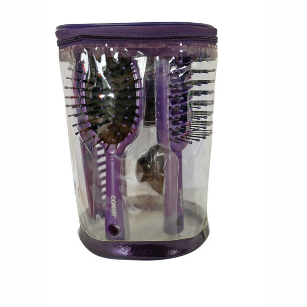 Set de Dos Cepillos, Un Peine, 12 Elásticos y Clip de Agarre