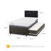 Cama Nido CIC 1,5 Plazas Excellence Plus + Respaldo Villarrica Negro