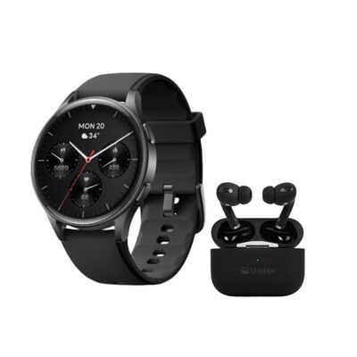 Kit Smartwatch Lhotse Vibe 05 Black + Audífonos Negro