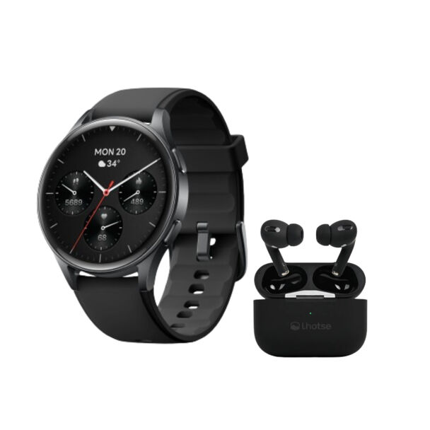 Kit Smartwatch Lhotse Vibe 05 Black + Audífonos Negro