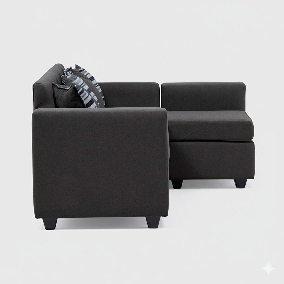 Seccional Muebles MPR Jazmin 3-1 Velvet Gris Oscuro