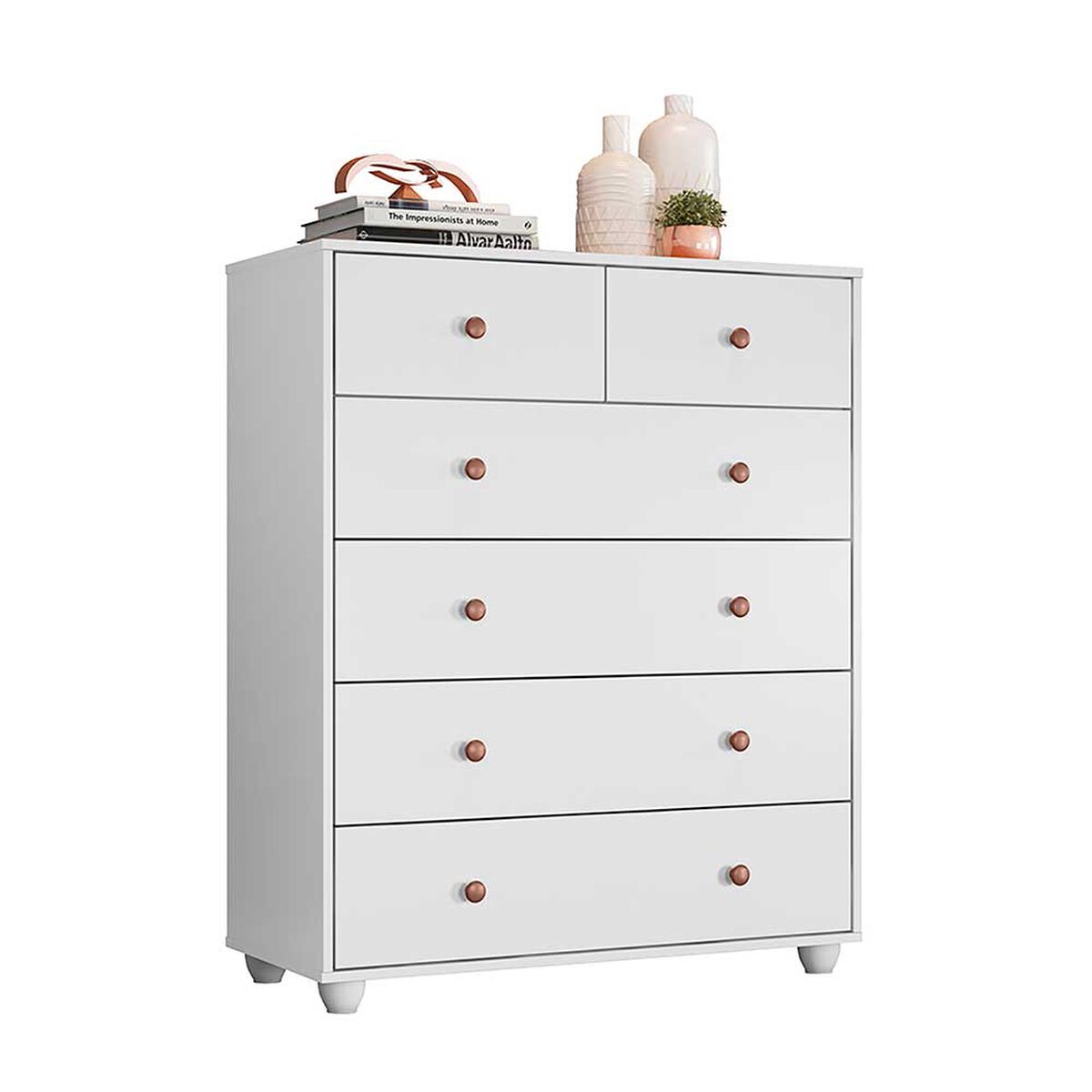 C&oacute;moda Vekkahome Vittoria 6 Cajones Blanco