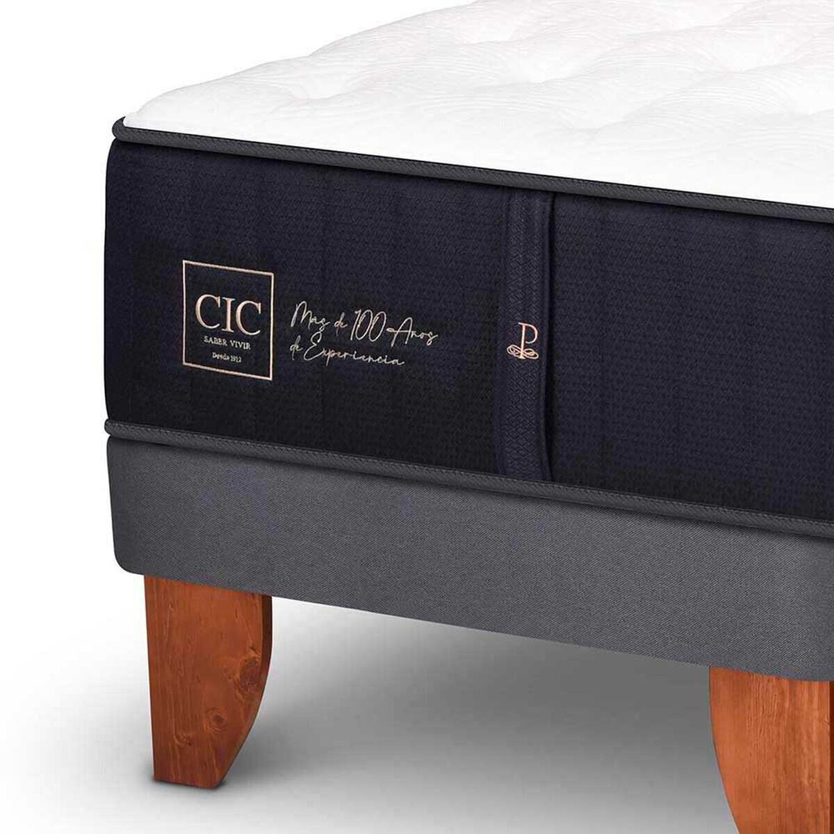 Cama Europea CIC Base Dividida 2 Plazas Premium + Respaldo New Torino Chocolate