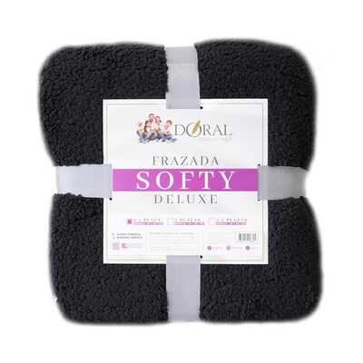 Frazada Poliéster Doral 1,5 Plazas Deluxe Negro