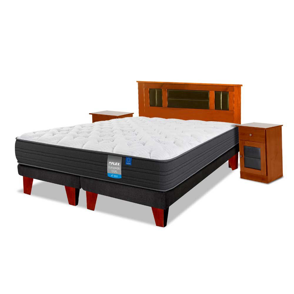 Cama Europea Flex King Europdic Dual + Set Lorraine