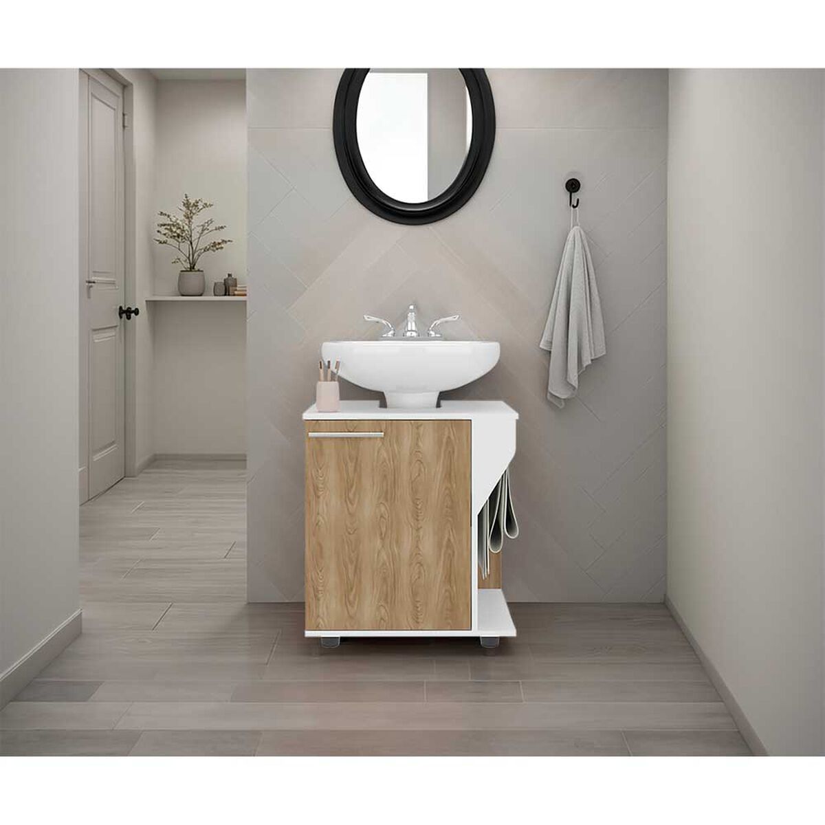 Mueble para Lavamanos Tuhome Phillips Blanco Fresno