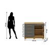C&oacute;moda Vekkahome Americana 5 Cajones 2 Puertas Gris