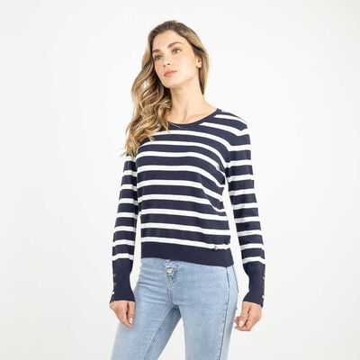 Sweater Mujer Zibel Azul-Print, Beige, Burdeo, Negro