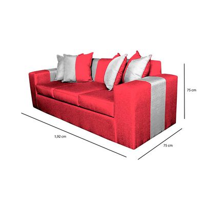 Imagen 2 del producto Sofa + 2 Pouff A&M Home Benjamin Burdeo Gris