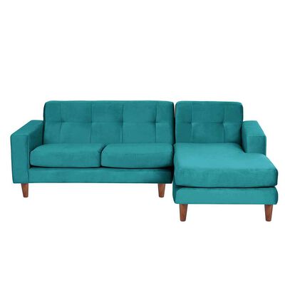 LATAM HOME Sofá Seccional Derecho Latam Home Salermo Tela Velvet 3 Cuerpos Turquesa