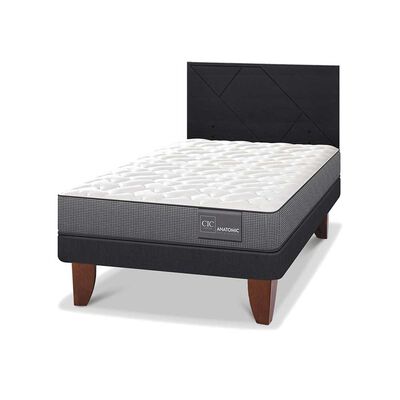 Imagen 2 del producto Cama Europea CIC 1,5 Plazas Anatomic + Respaldo Villarrica Negro