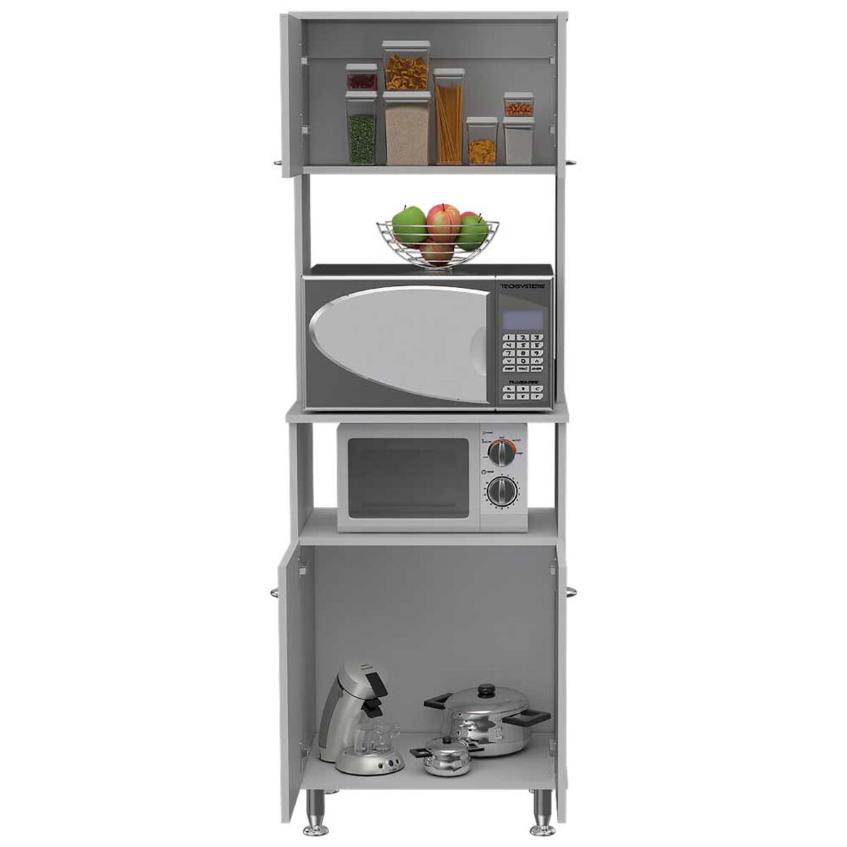 Mueble para Microondas Tuhome Kitchen 54 4 Puertas Blanco