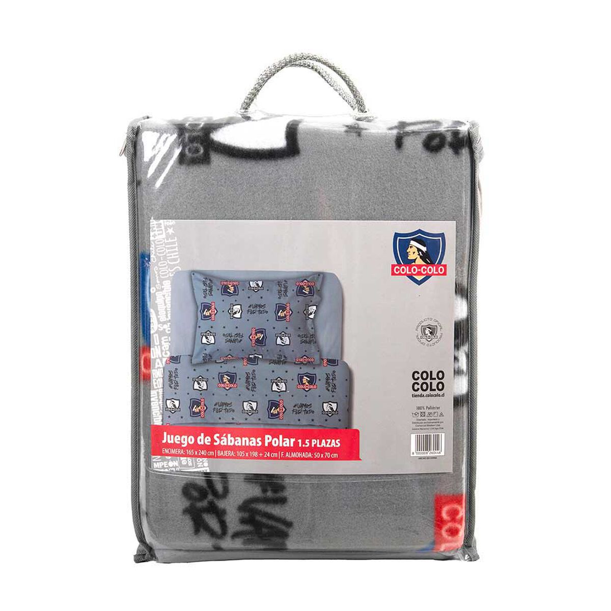 Juego de Sábanas Colo-Colo 1,5 Plazas Estampado Multicolor