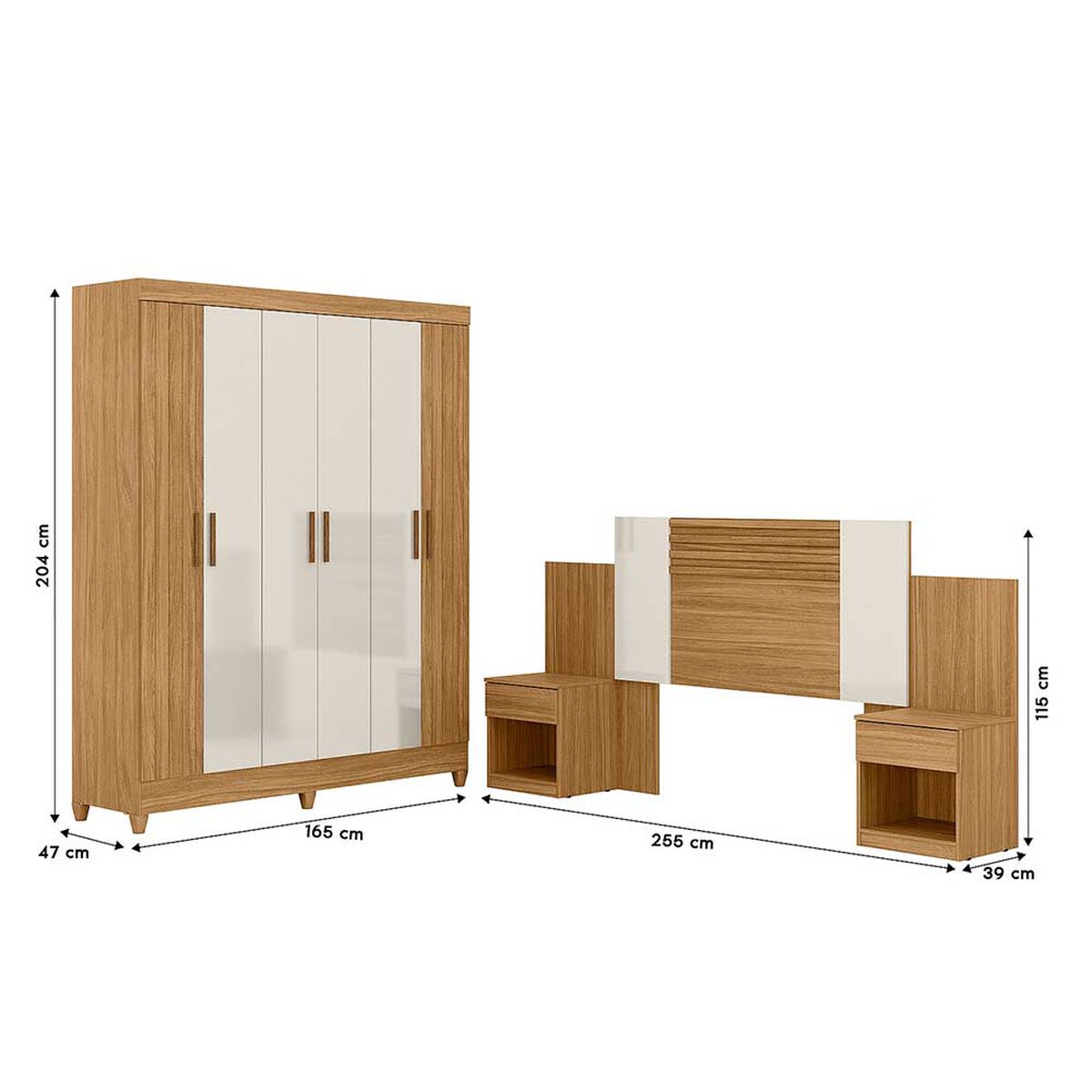 Closet Di Poretti Uriguai 6 Puertas 2 Cajones + Respaldo Ajustable