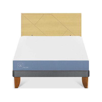 Cama Europea CIC 2 Plazas Excellence + Respaldo Villarrica Mostaza